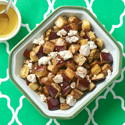 Berenjena horneada con queso feta