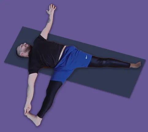 Supta Parsva Padagusthasana (Acostado con una pierna abierta)